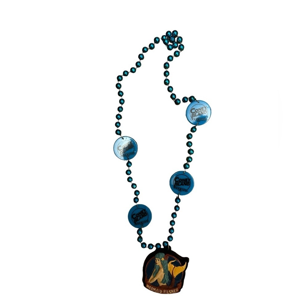 Coney Island Mermaid parade Beaded necklace with mermaid pendant